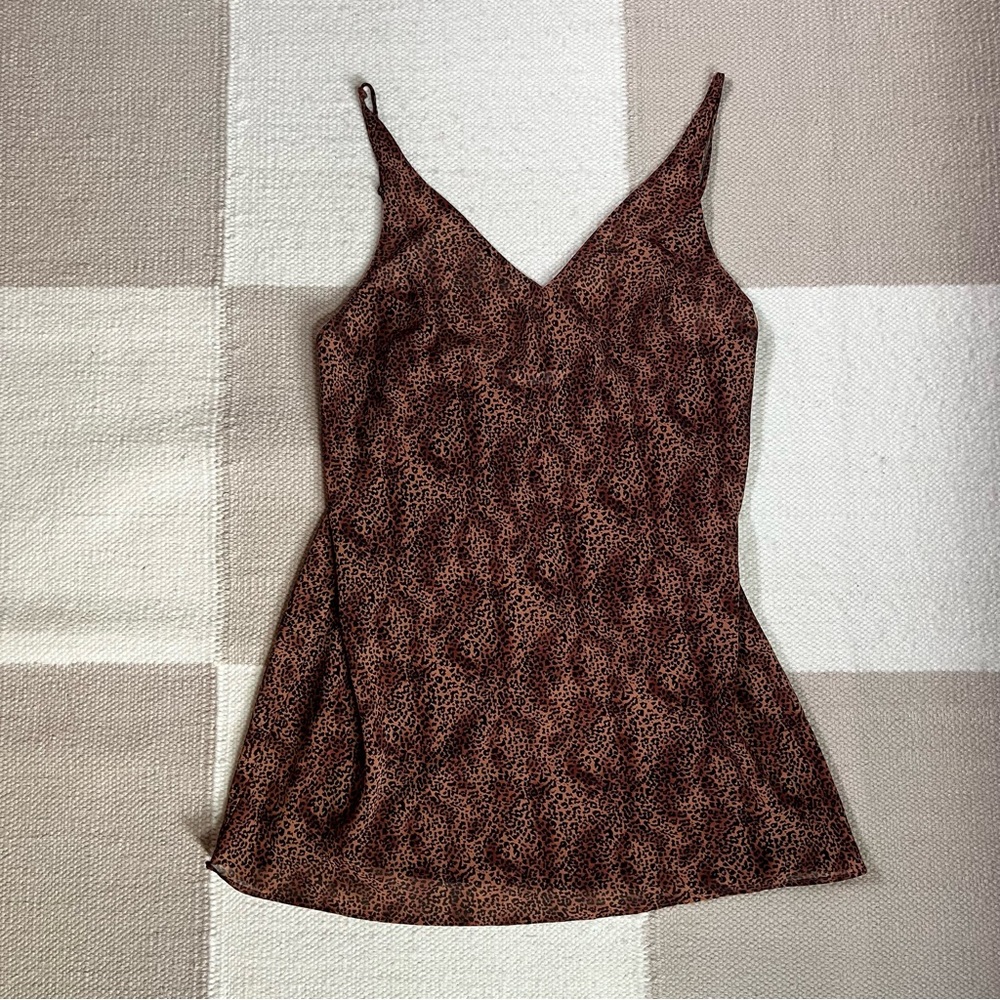 Vintage Victorias Secret Cheetah Print Mini Slip